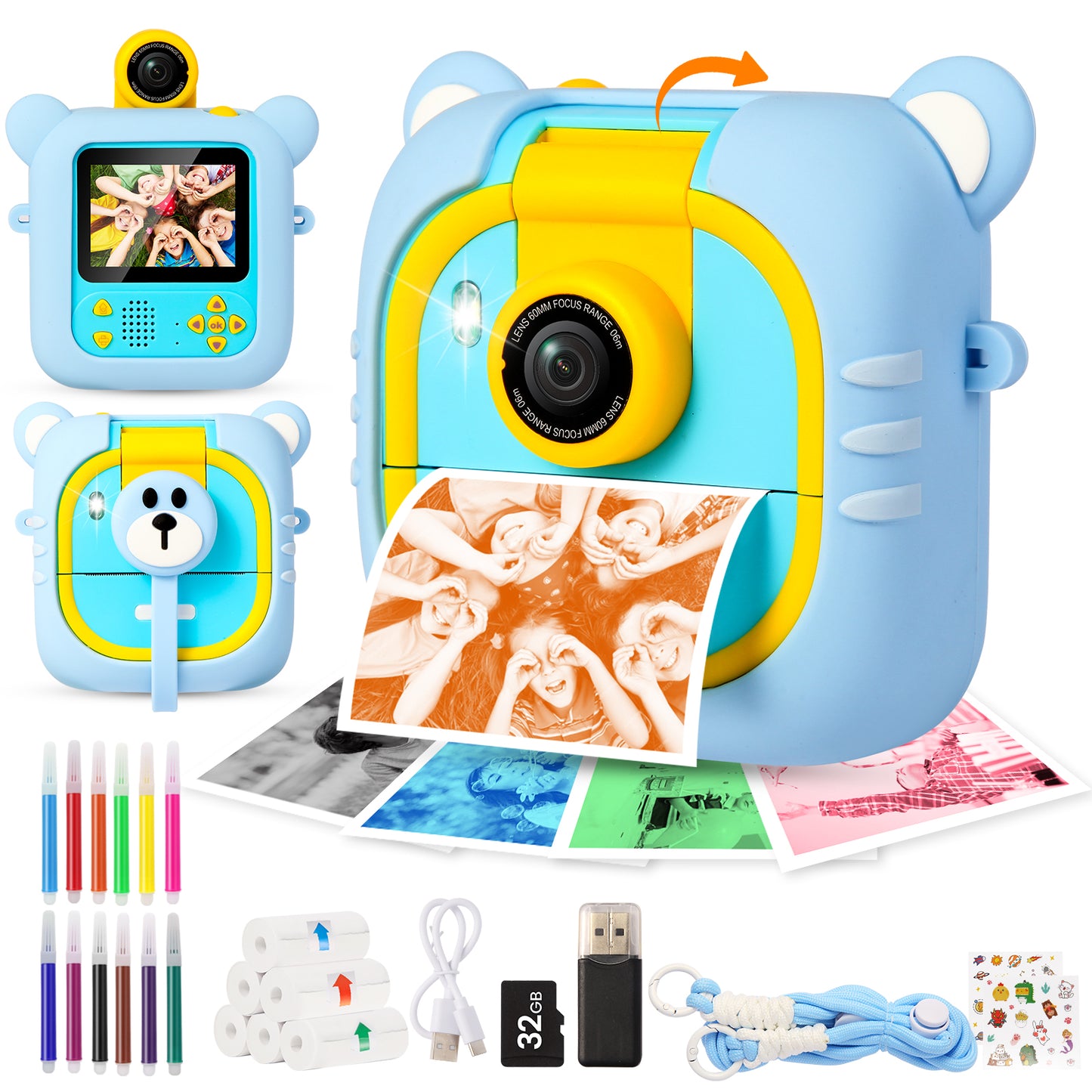 M2-A Blue Kids Camera Instant Print
