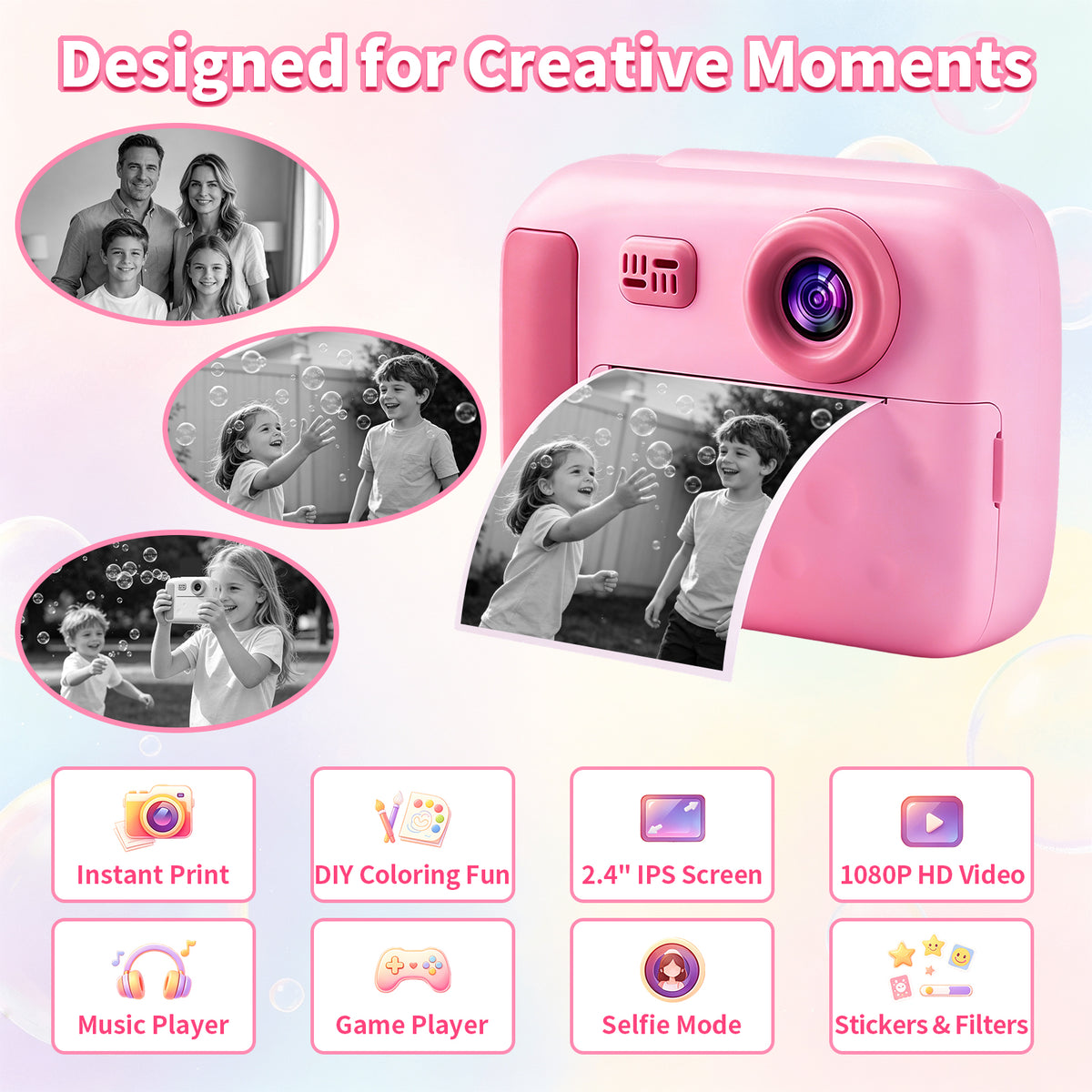 D3-PK Kids Camera Instant Print