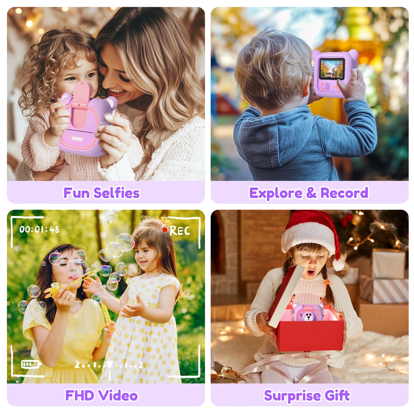 M2-B Purple Kids Camera Instant Print