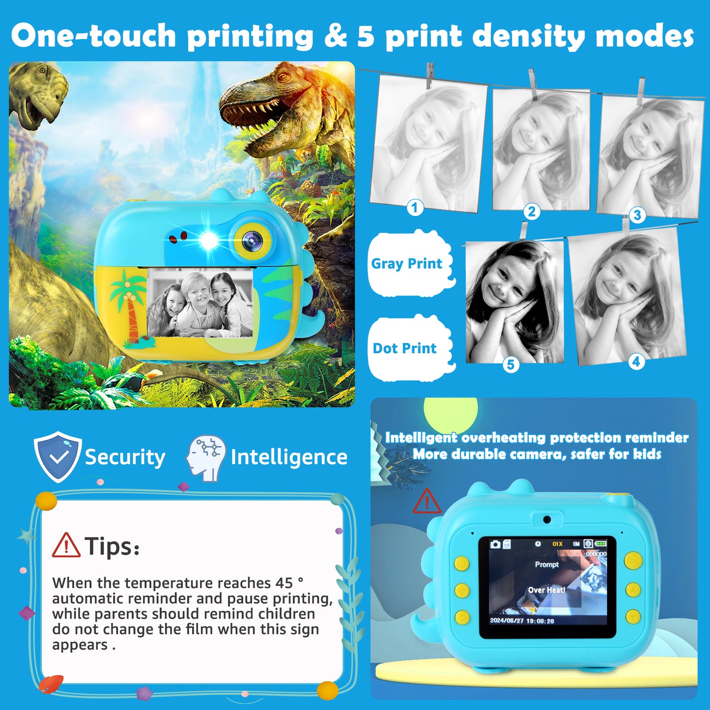 M3-A Blue Kids Camera Instant Print