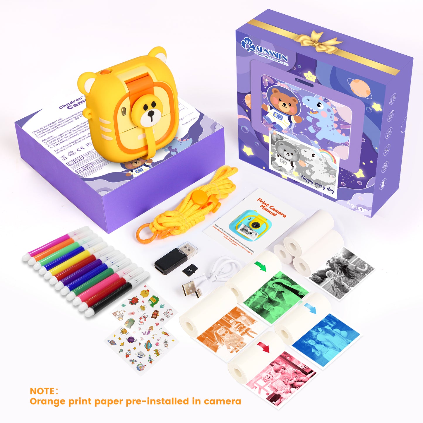 M2-C Yellow Kids Camera Instant Print