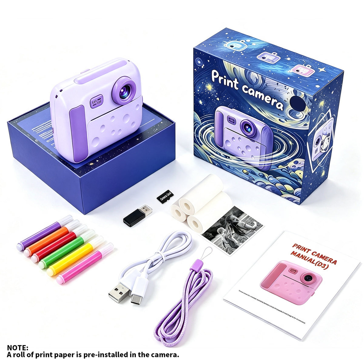 D3-PL Kids Camera Instant Print