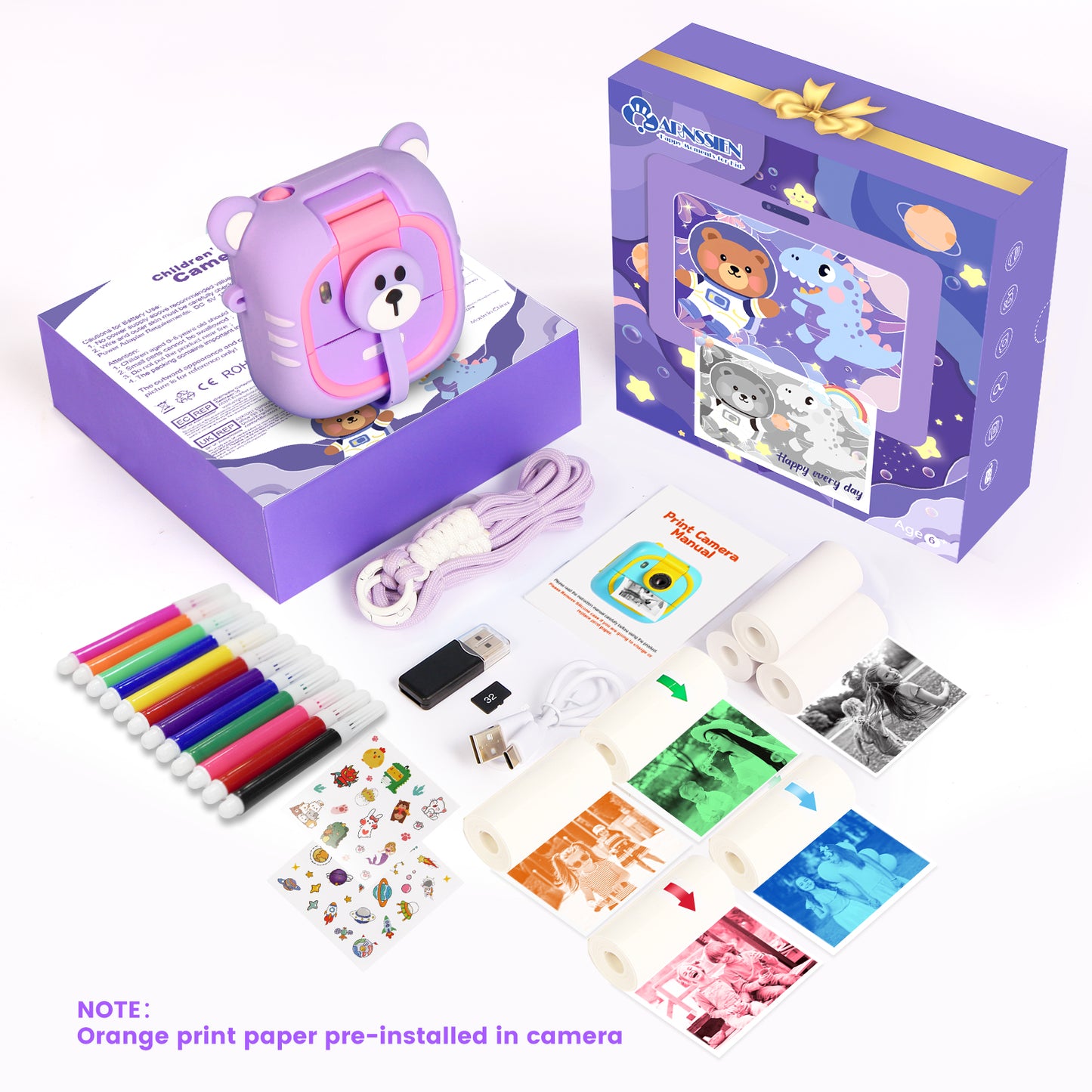M2-B Purple Kids Camera Instant Print