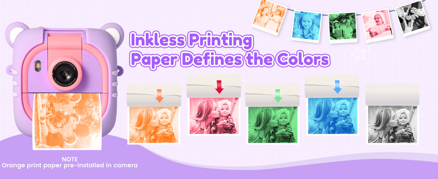 M2-B Purple Kids Camera Instant Print