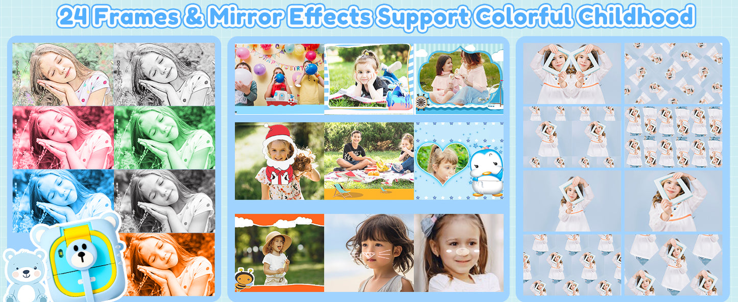 M2-A Blue Kids Camera Instant Print