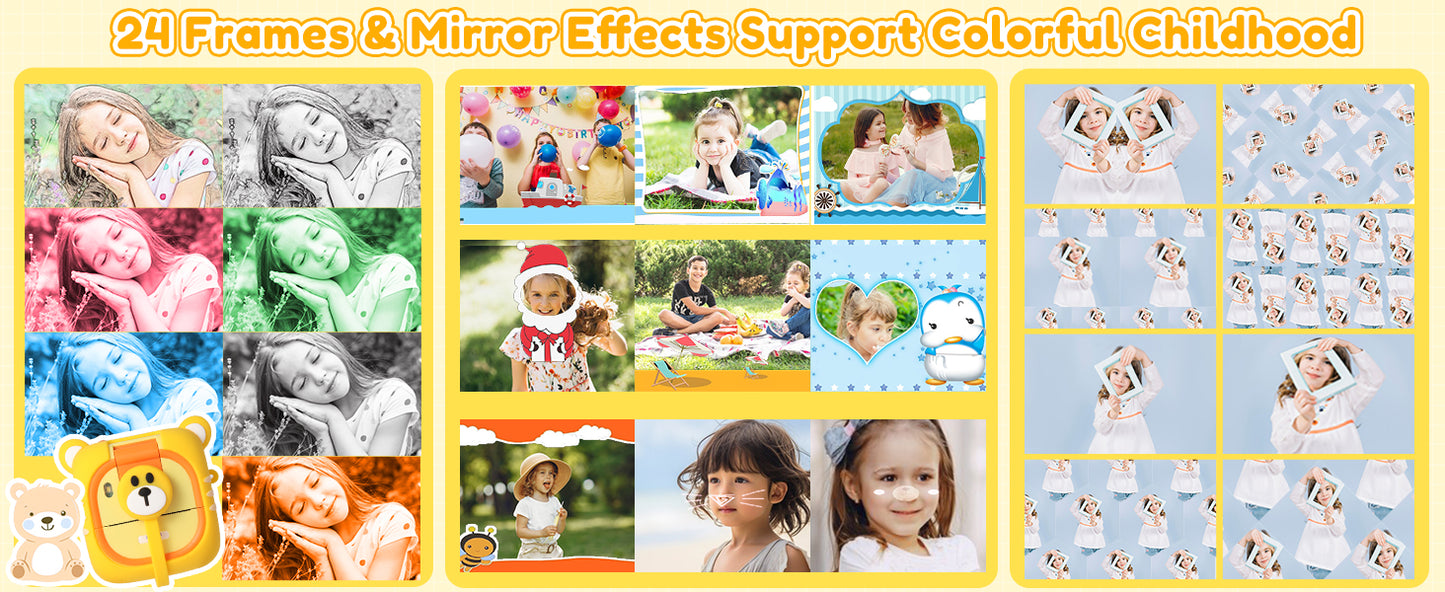 M2-C Yellow Kids Camera Instant Print