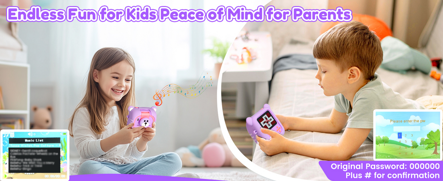 M2-B Purple Kids Camera Instant Print
