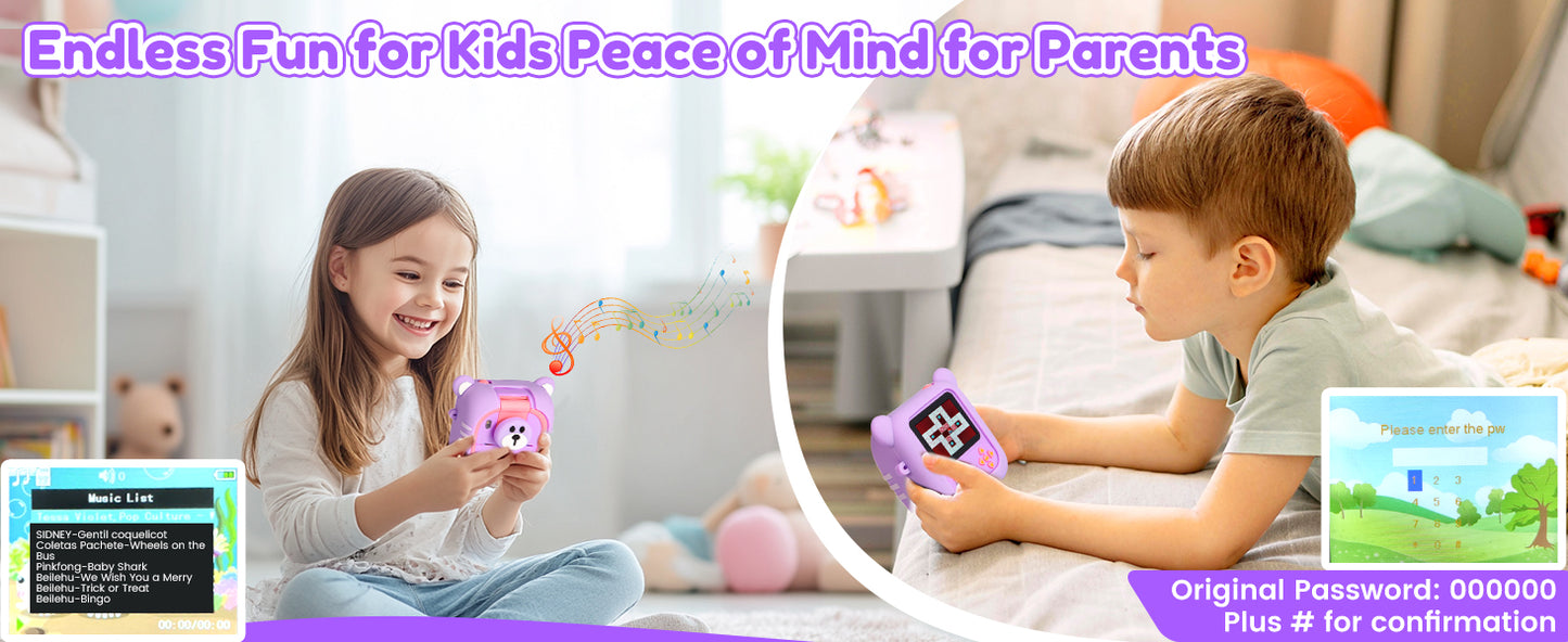M2-B Purple Kids Camera Instant Print