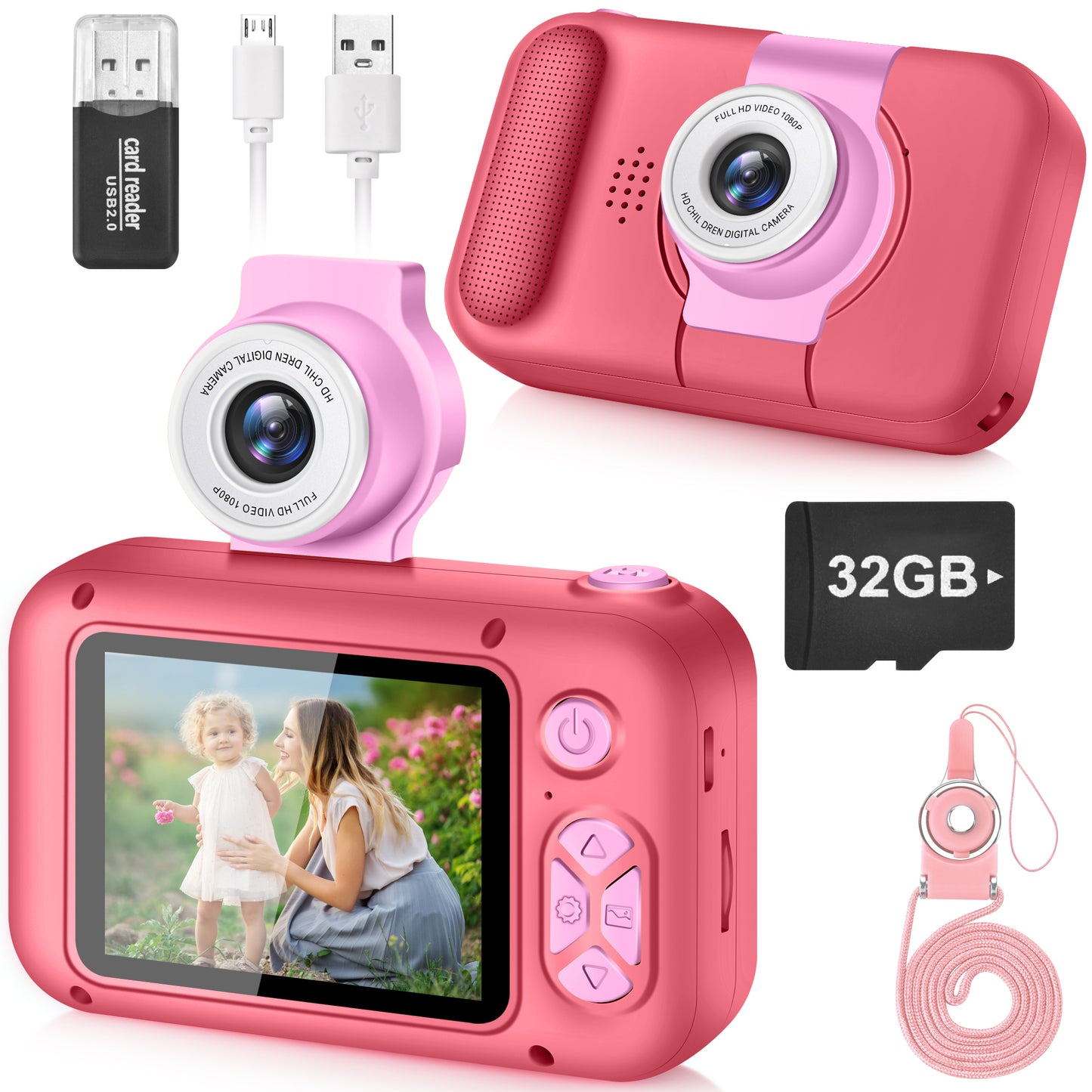X101-E Rose Red Kids Camera