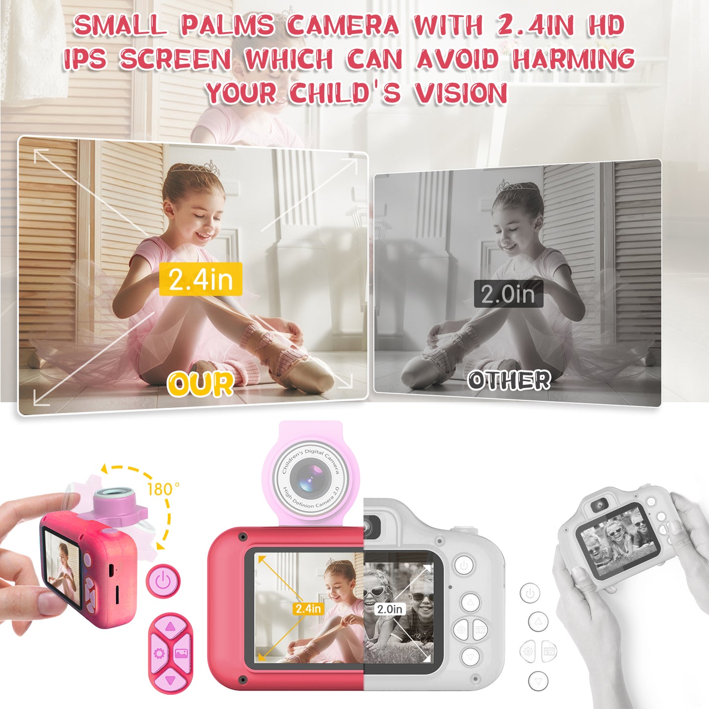 X101-E Rose Red Kids Camera