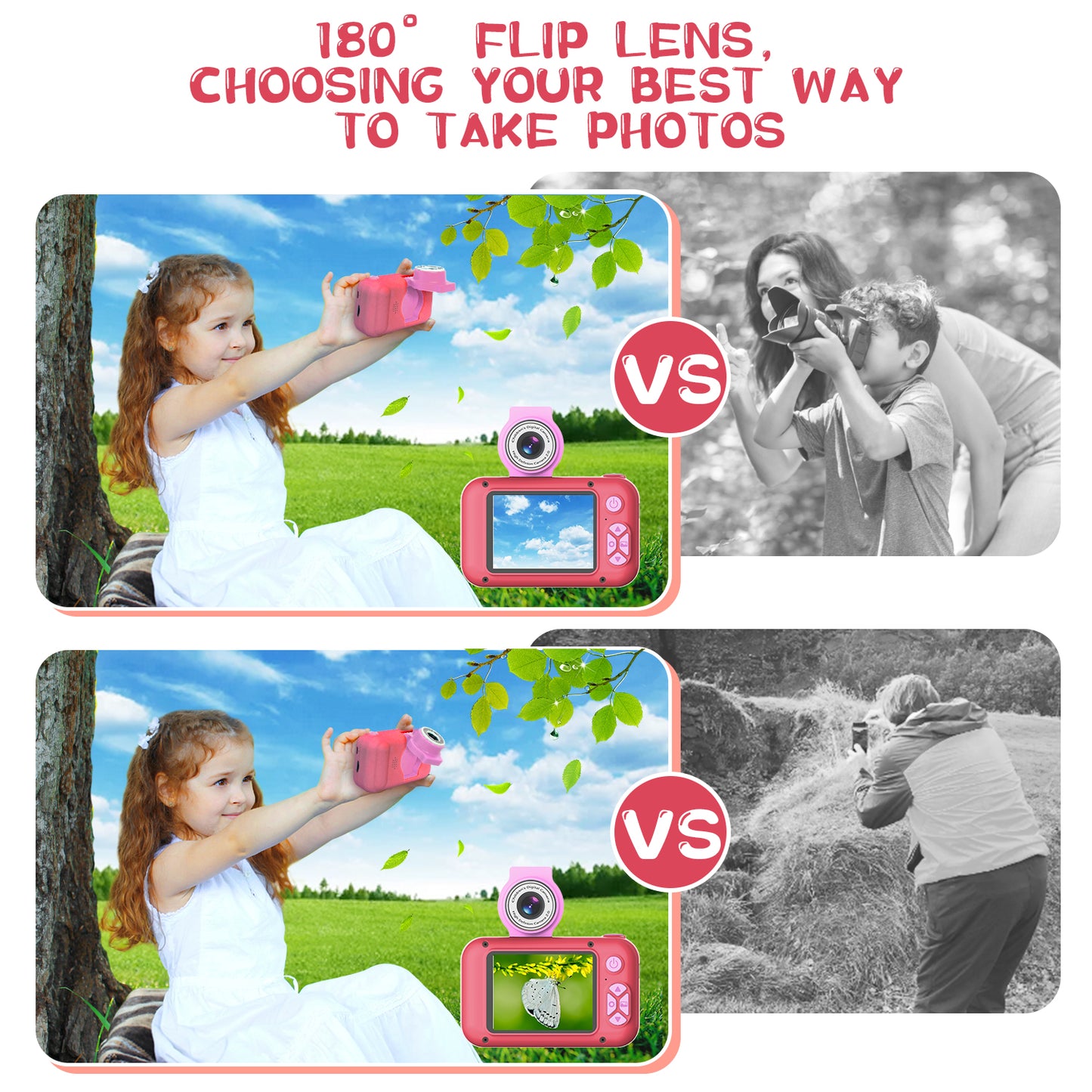 X101-E Rose Red Kids Camera