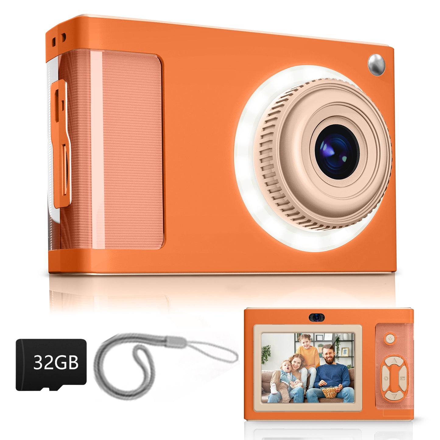Y2-E Orange Digial Camera with LED Filling Light