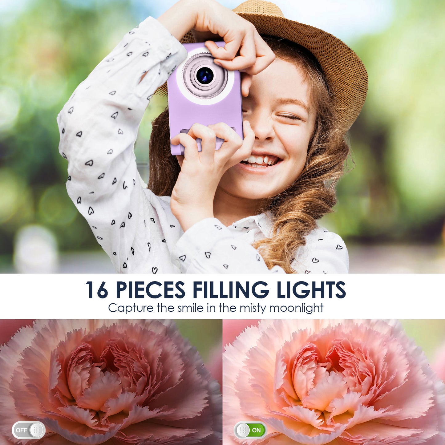 Y2-F Purple Digial Camera with LED Filling Light