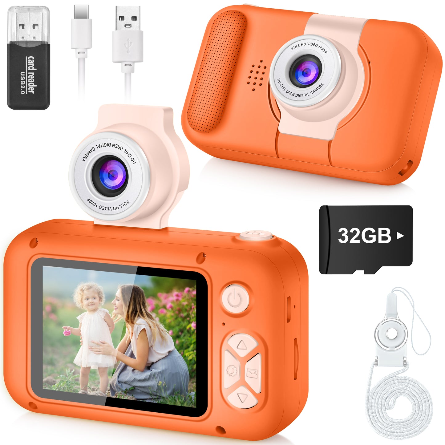 X101-G Orange Kids Camera