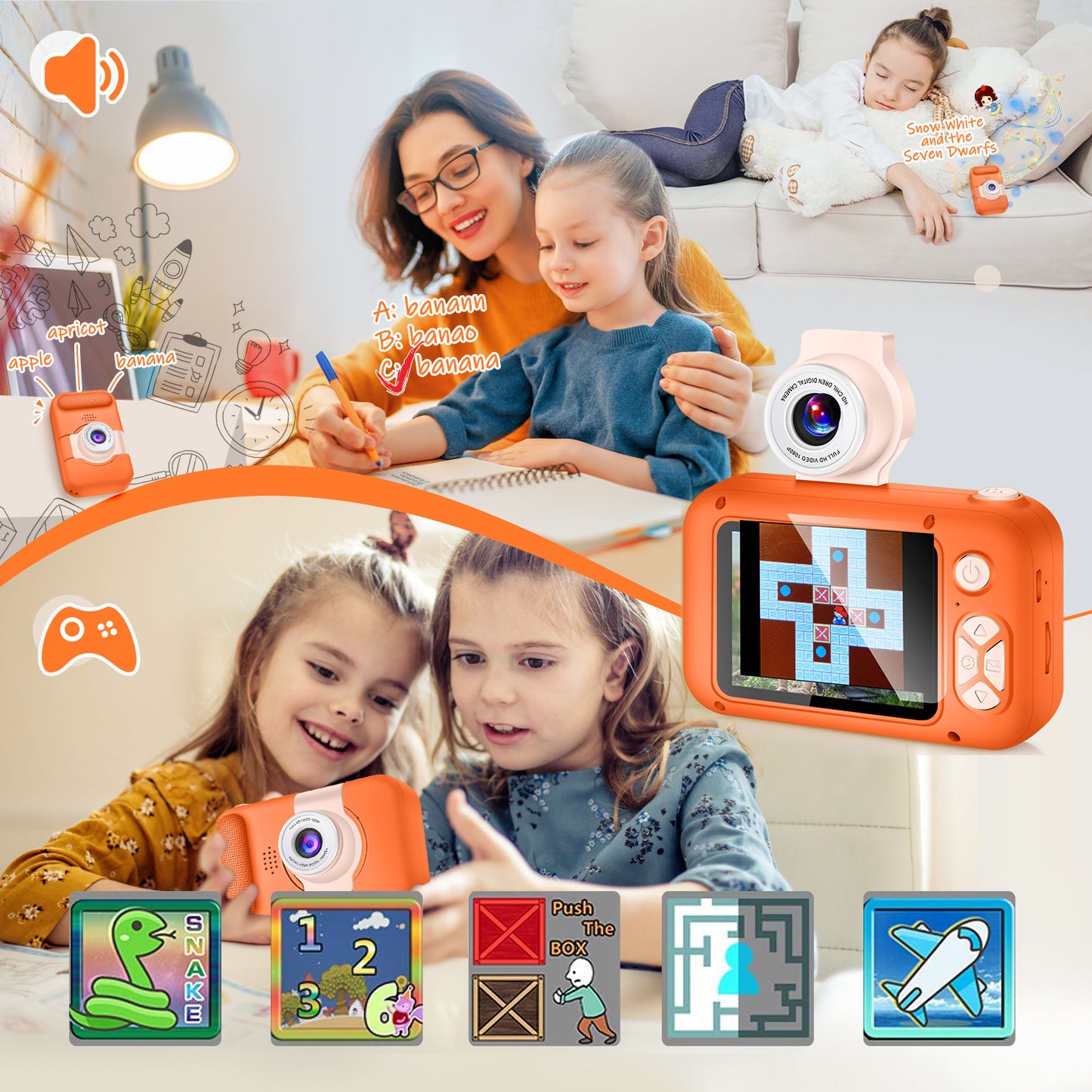 X101-G Orange Kids Camera