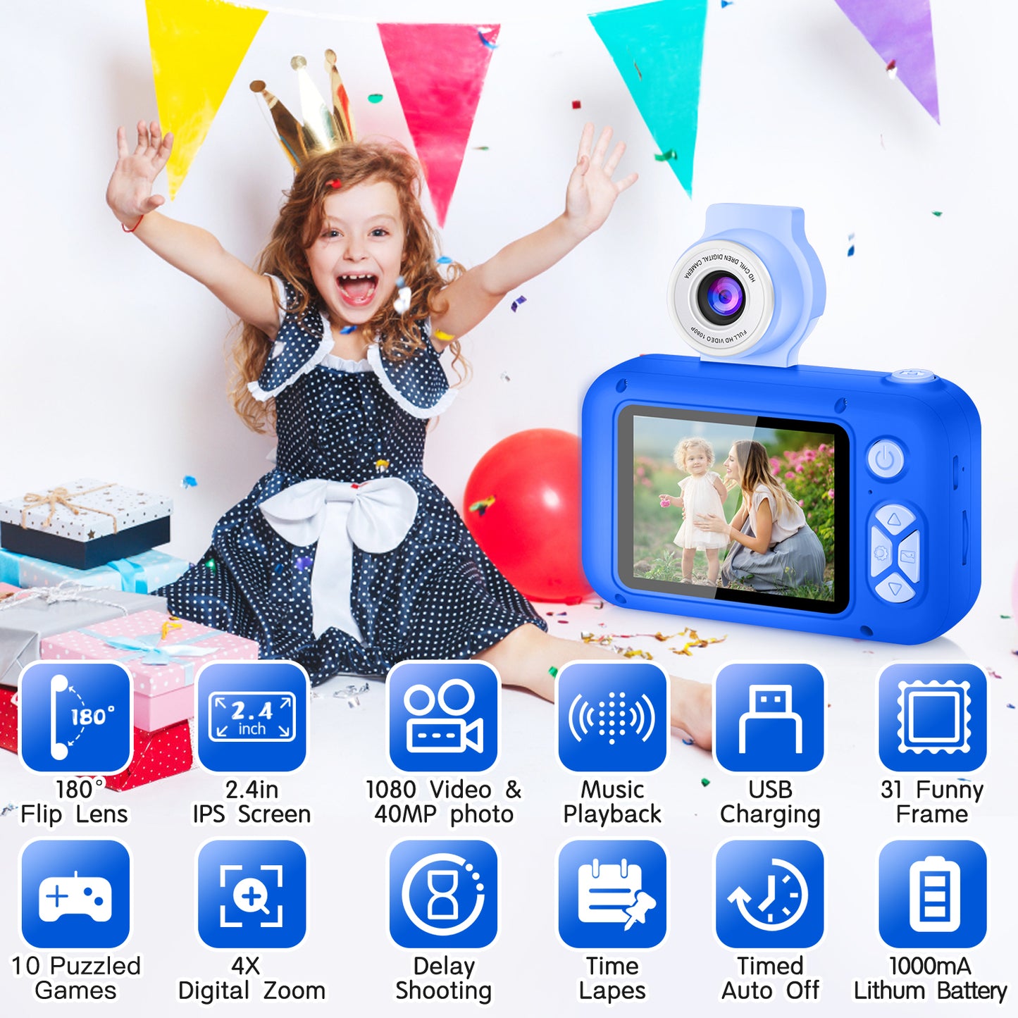 X101-I Sapphire Blue Kids Camera