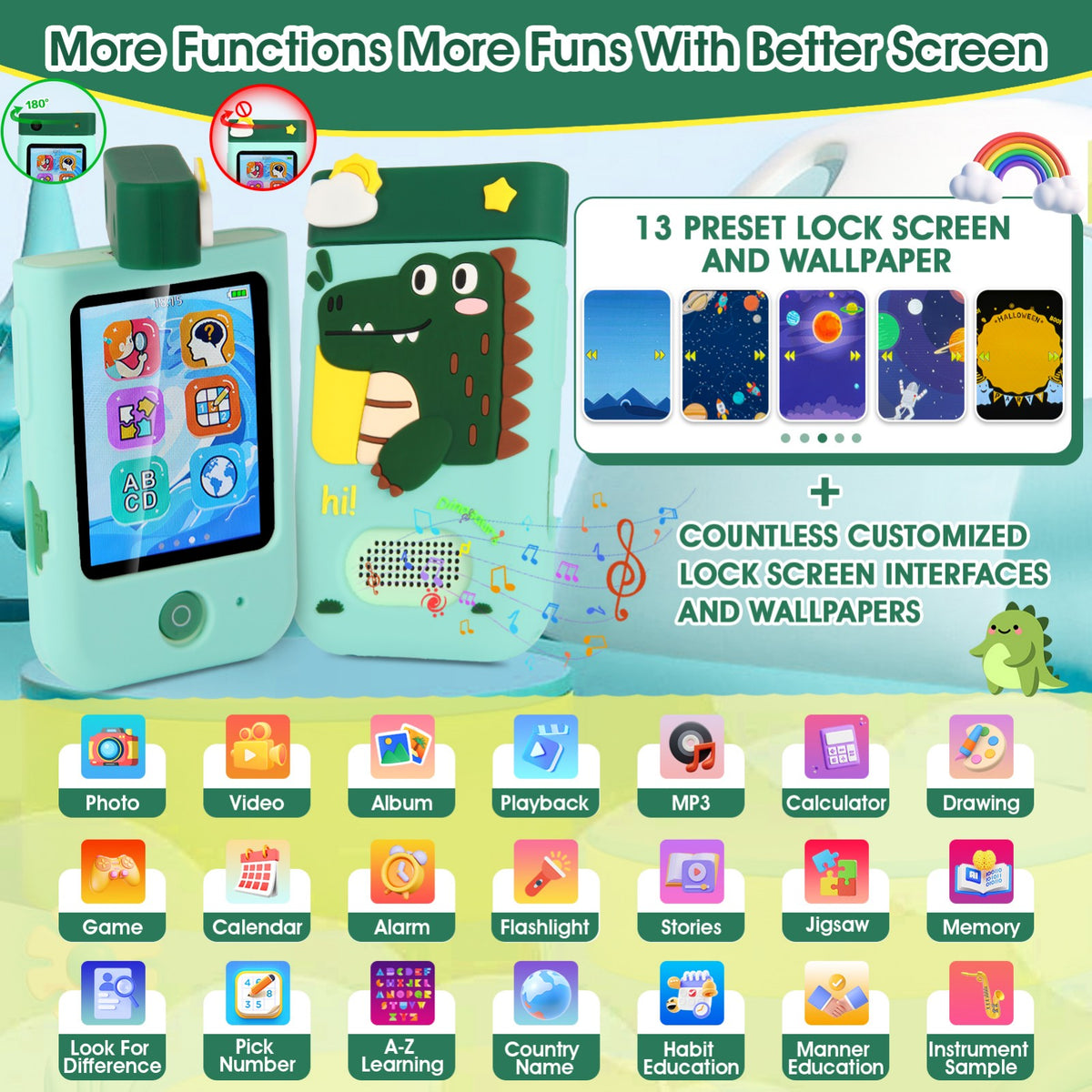 A200-GNKL Kids Camera, Kids Phone
