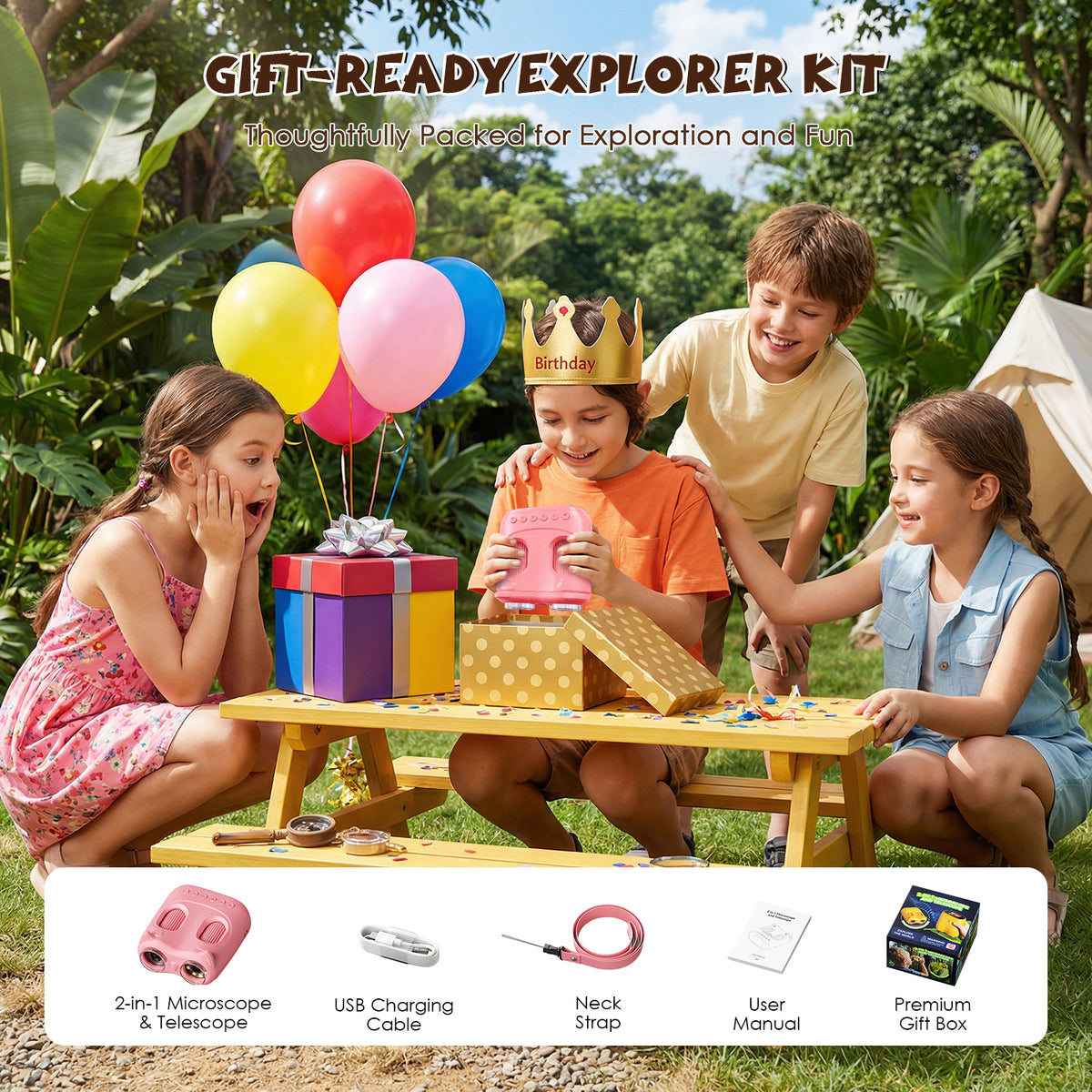 387-PK 2-in-1 Kids 1000x Microscope & Telescope
