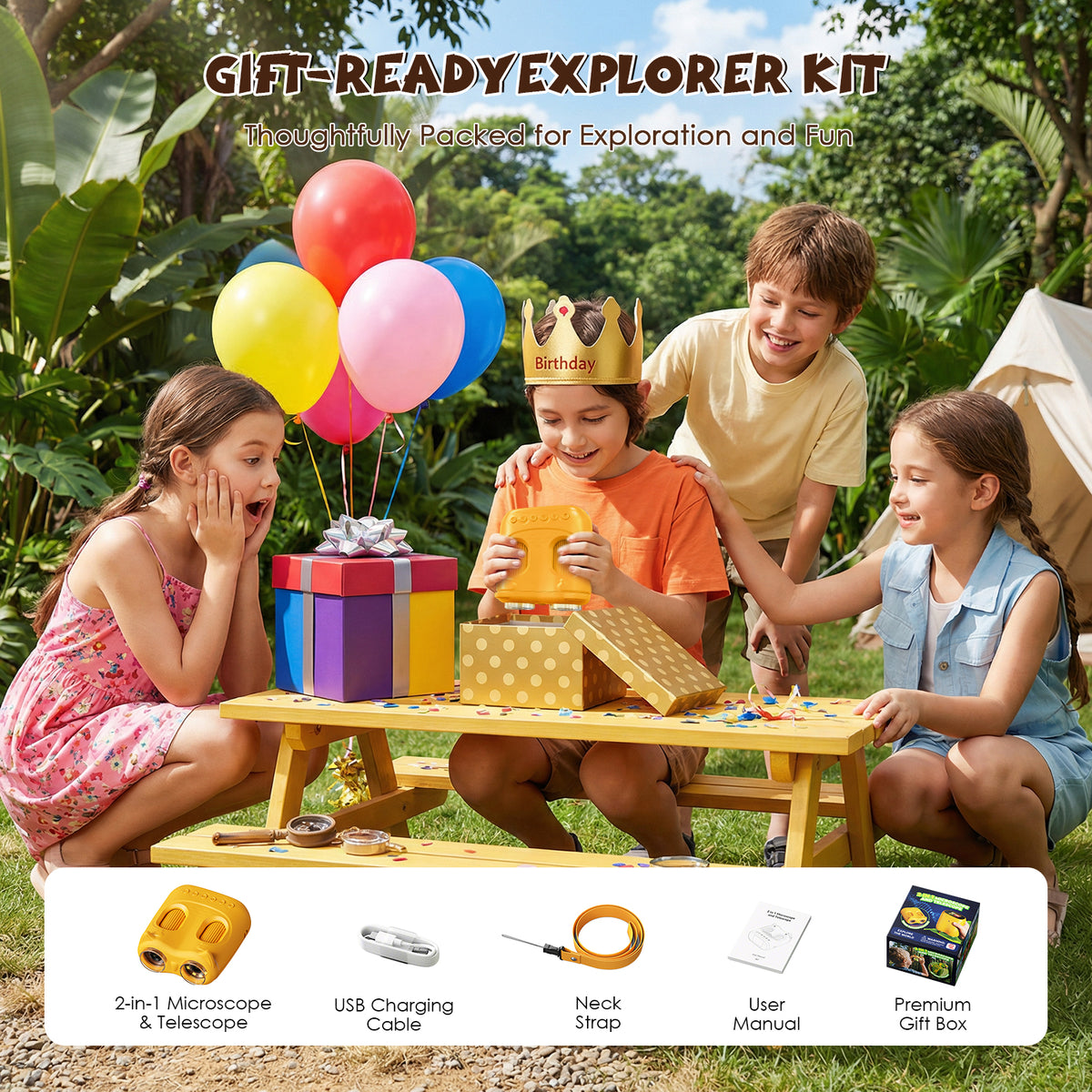 387-YW 2-in-1 Kids 1000x Microscope & Telescope