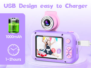 X101C-C Purple-Unicorn Kids Camera with Silicone Case