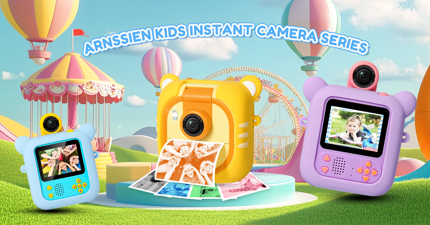 M2 - Kids Camera Instant Print with 7 Rolls Colorful Instant Papers