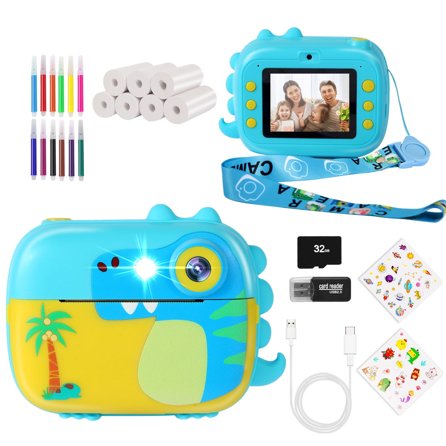 M3-C Blue Kids Camera Instant Print