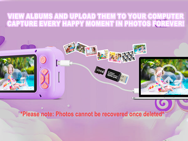 X101XCH-H Purple Unicorn Kids Camera