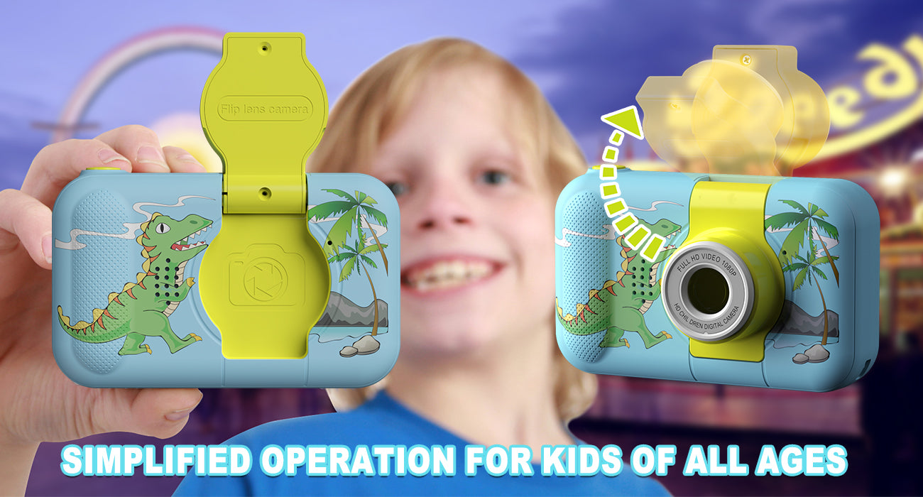 X101XCH-A Blue Dinosaur Kids Camera