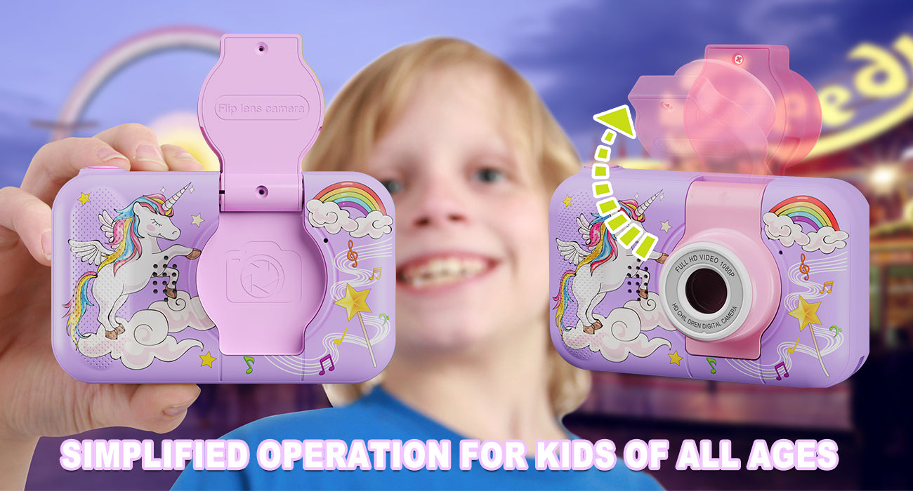 X101XCH-H Purple Unicorn Kids Camera