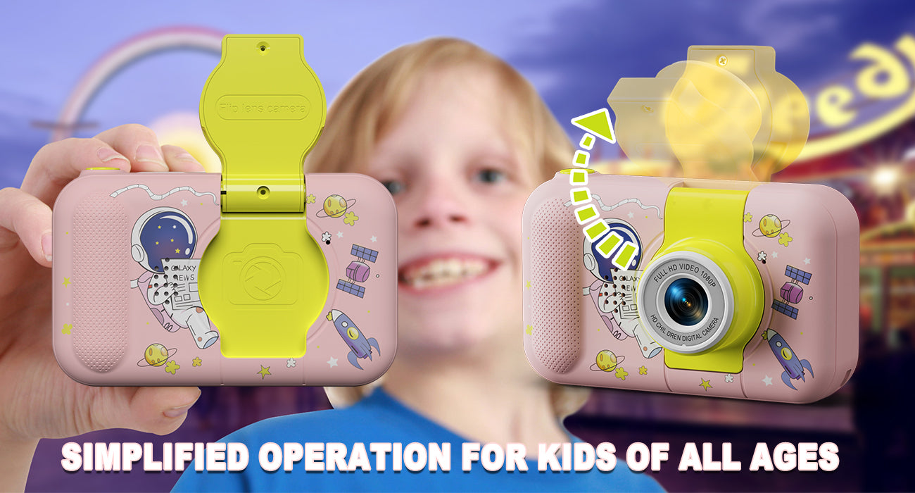 X101XCH-D Pink Astronaut Kids Camera