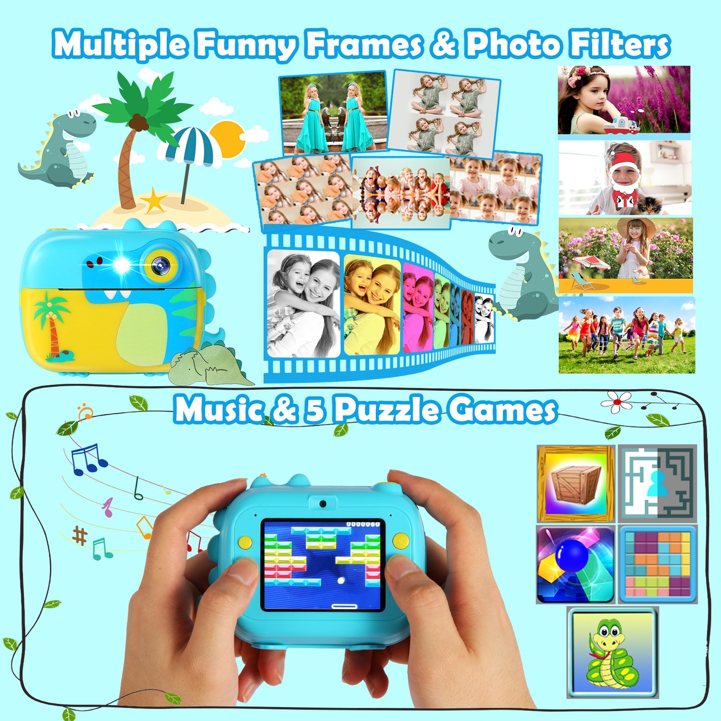 M3-C Blue Kids Camera Instant Print