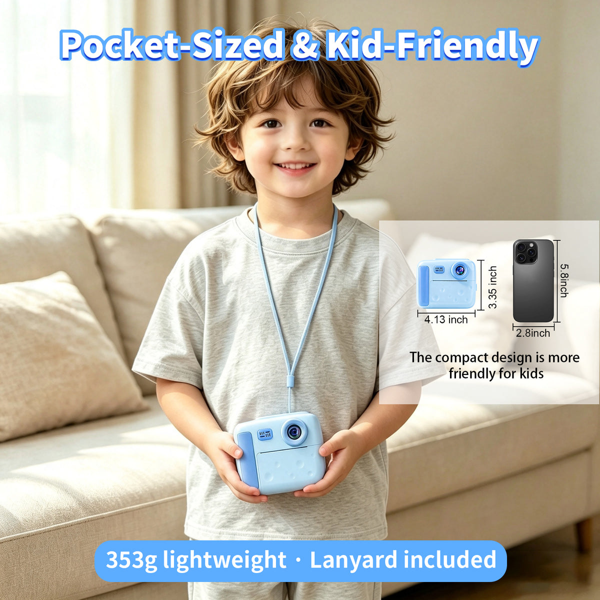 D3-BL Kids Camera Instant Print