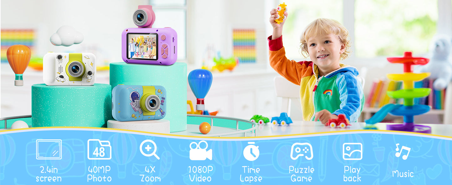 X101XCH-B Blue Astronaut Kids Camera