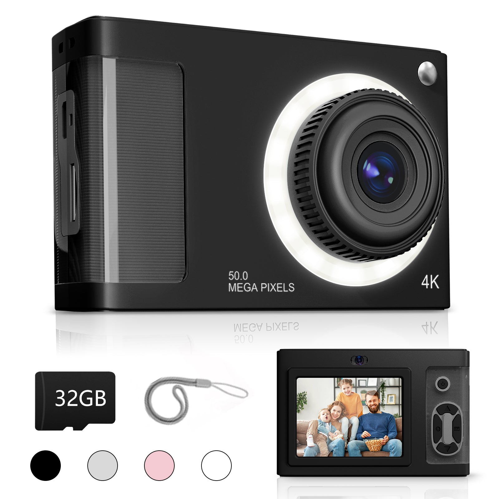 Y2-C Black Digial Camera with LED Filling Light – www.arnssien.com