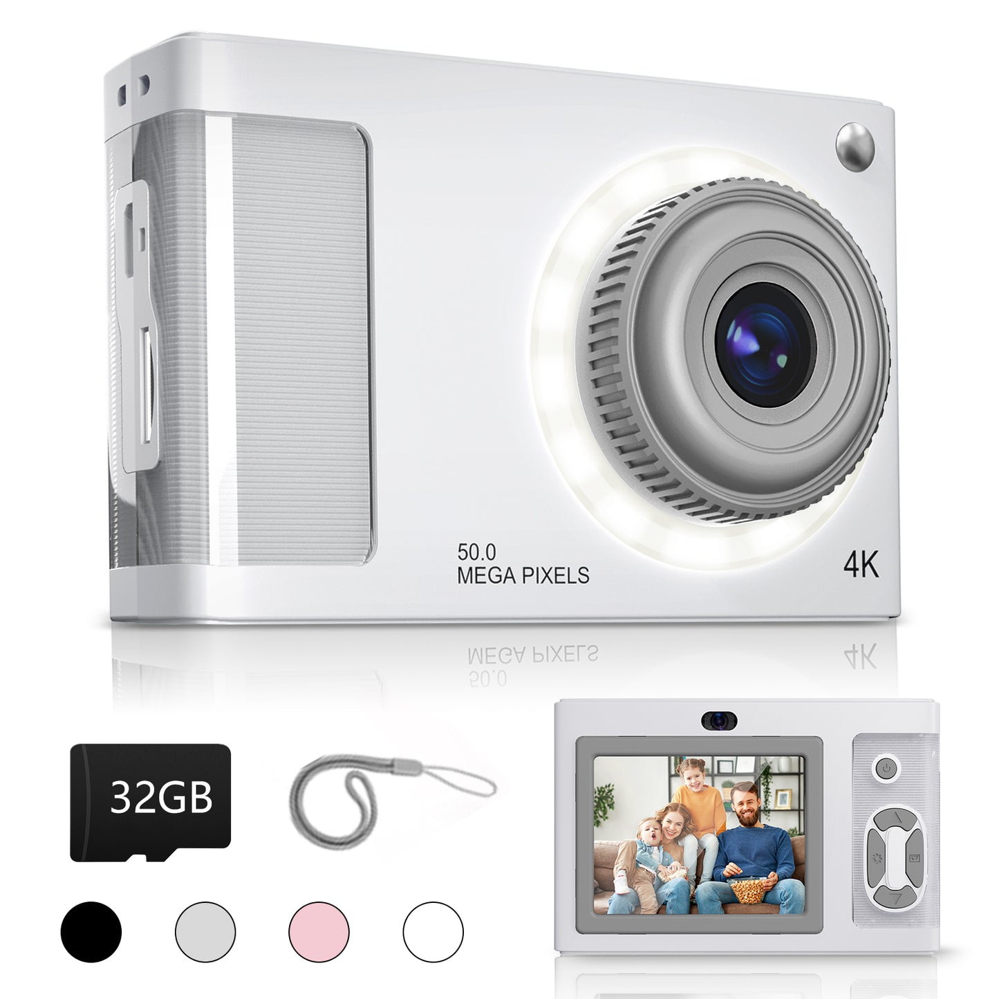 Y2-D Silver Digial Camera with LED Filling Light