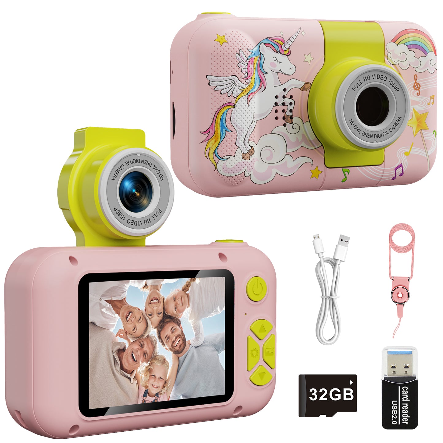 X101XCH-G Pink Unicorn Kids Camera