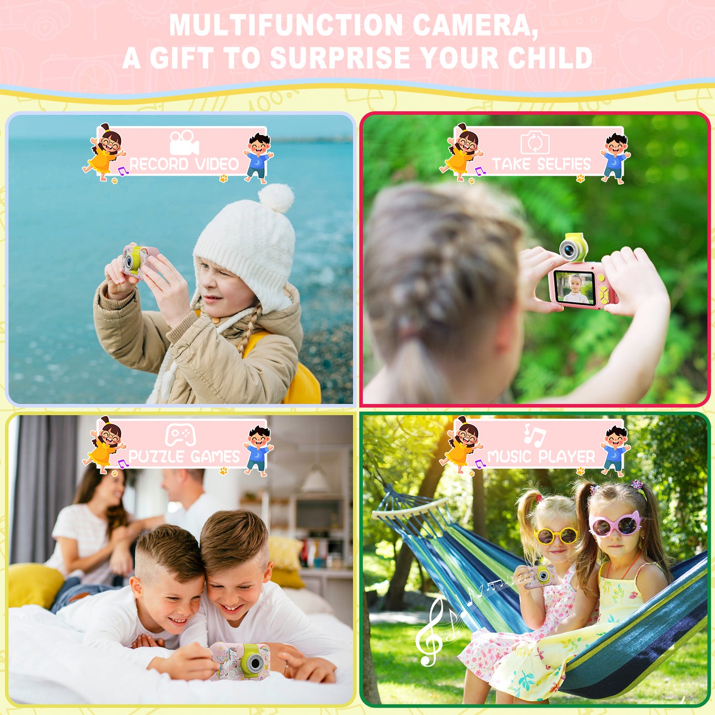 X101XCH-G Pink Unicorn Kids Camera