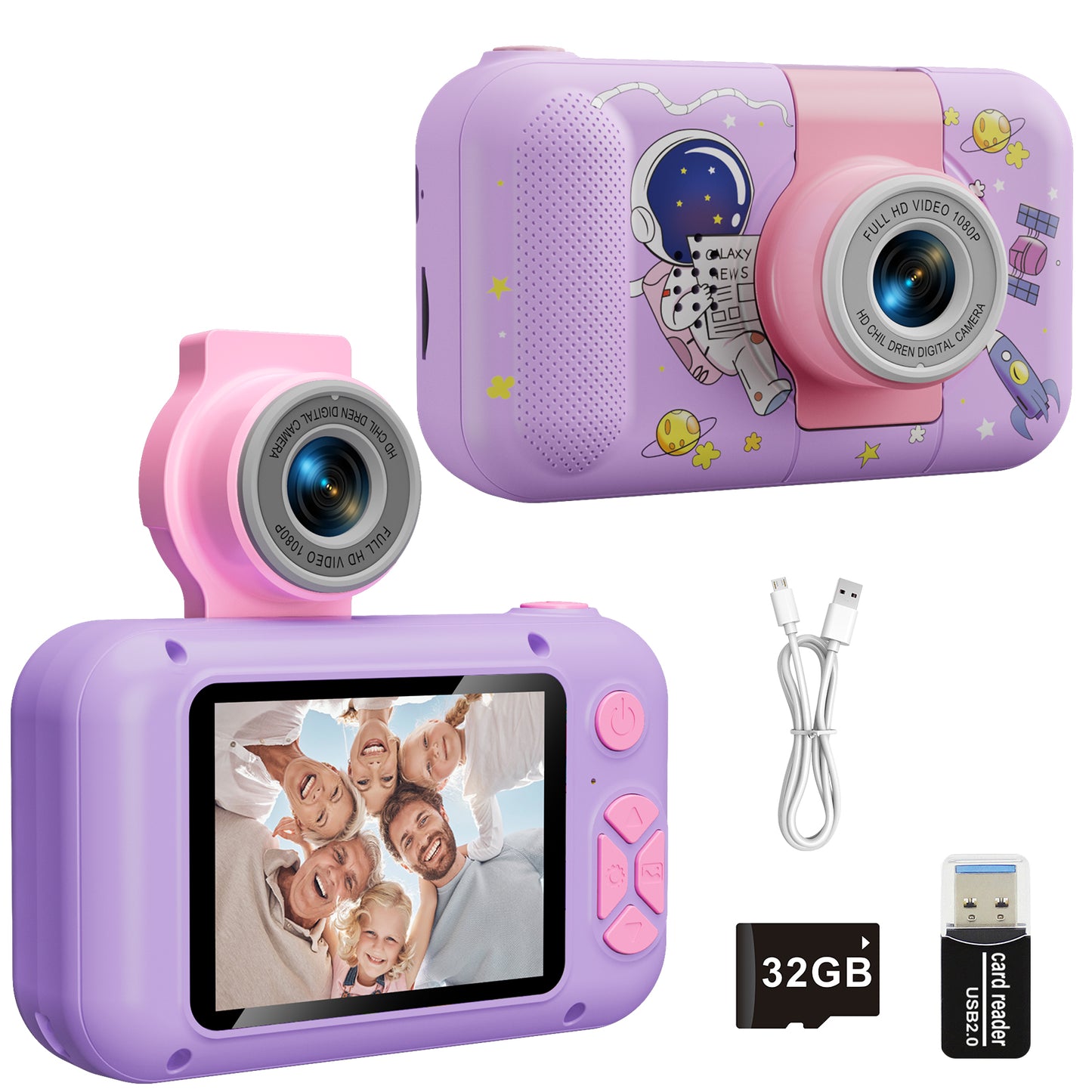 X101XCH-E Purple Astronaut Kids Camera