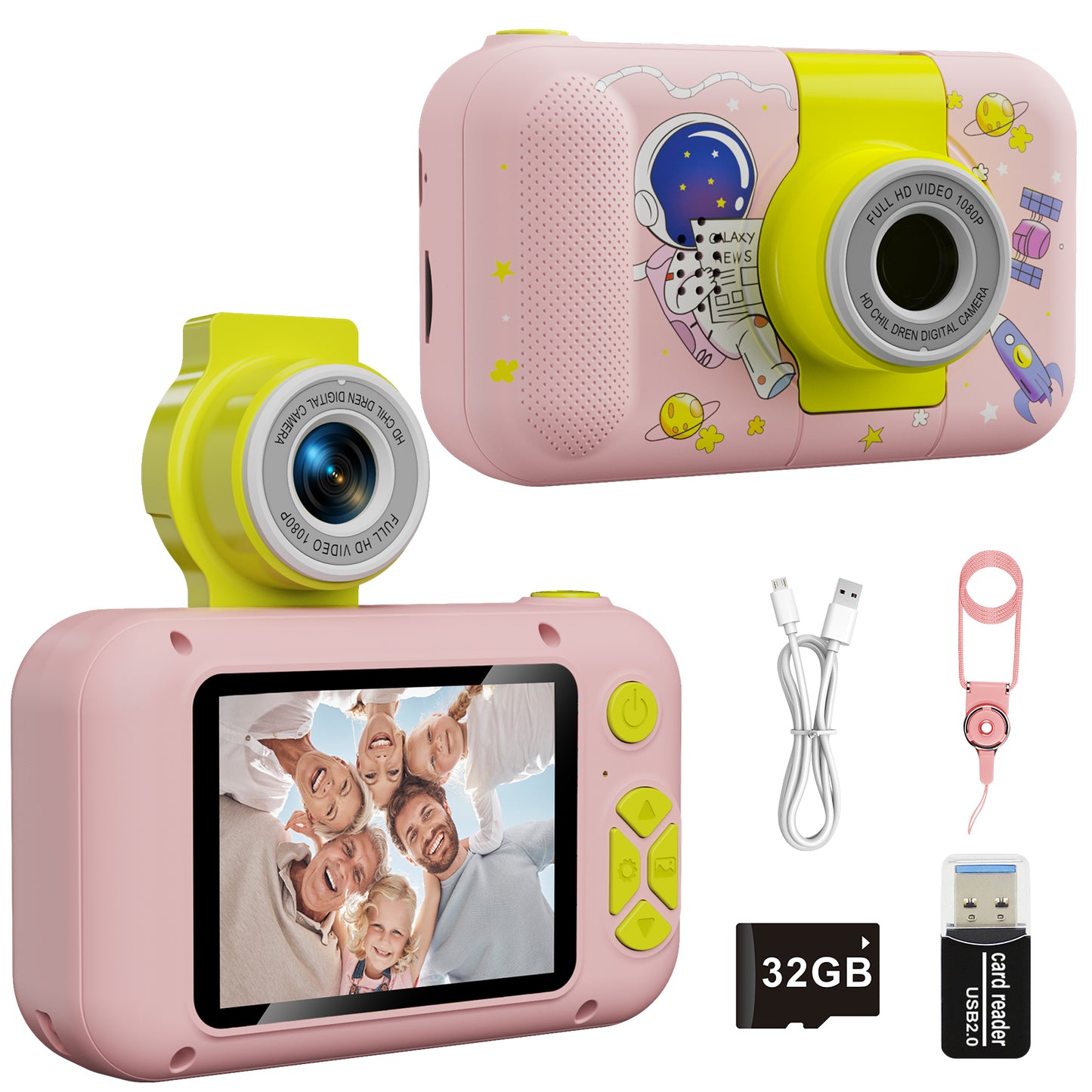 X101XCH-D Pink Astronaut Kids Camera