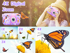 X101C-D Purple-Unicorn Kids Camera with Silicone Case