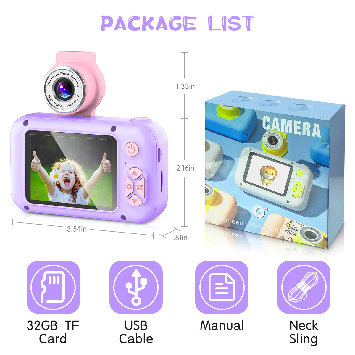 X101-D Purple Kids Camera