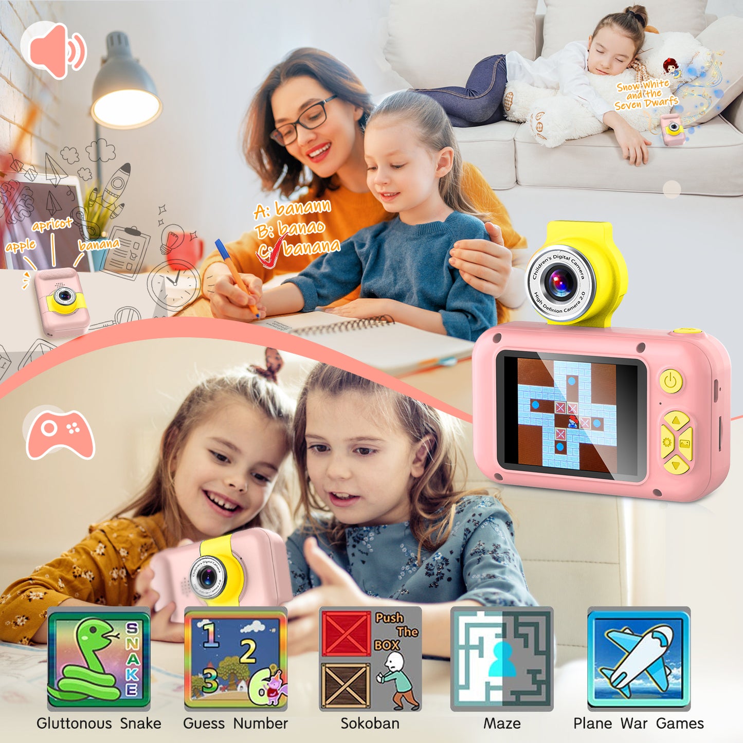 X101-C Pink Kids Camera